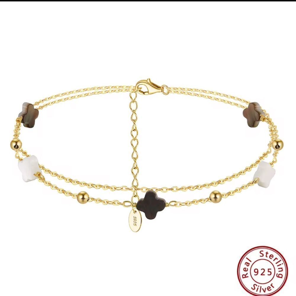 ENA925 14k over Sterling Silver Anklet
